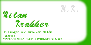 milan krakker business card